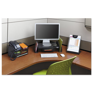Safco® Onyx Mesh Steel Monitor Stand, 19 1/4 x 11 1/4 x 6 1/4, Black (SAF2159BL)
