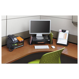 Safco® Onyx Angled Mesh Steel Telephone Stand, 11 3/4 x 9 1/4 x 7, Black (SAF2160BL)