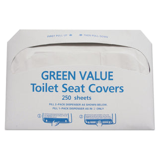 GEN Half-Fold Toilet Seat Covers, White, 14 3/4 x 16 1/2, 5000/Carton (TEHGVTSC5000)