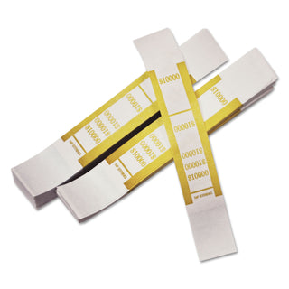 Iconex™ Self-Adhesive Currency Straps, Mustard, $10,000 in $100 Bills, 1000 Bands/Pack (ICX94190057)