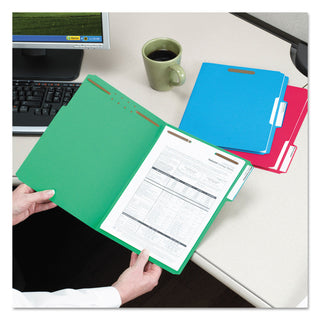 Smead™ Top Tab Colored 2-Fastener Folders, 1/3-Cut Tabs, Letter Size, Assorted, 50/Box (SMD11975)