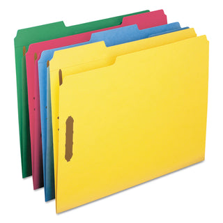 Smead™ Top Tab Colored 2-Fastener Folders, 1/3-Cut Tabs, Letter Size, Assorted, 50/Box (SMD11975)