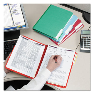 Smead™ Colored Pressboard Folders with Two SafeSHIELD Coated Fasteners, 1/3-Cut Tabs, Letter Size, Bright Red, 25/Box (SMD14936)
