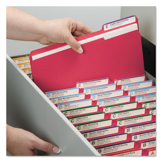 Smead™ Colored Pressboard Folders with Two SafeSHIELD Coated Fasteners, 1/3-Cut Tabs, Letter Size, Bright Red, 25/Box (SMD14936)