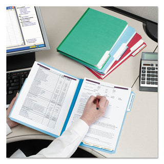 Smead™ Colored Pressboard Folders with Two SafeSHIELD Coated Fasteners, 1/3-Cut Tabs, Letter Size, Green, 25/Box (SMD14938)