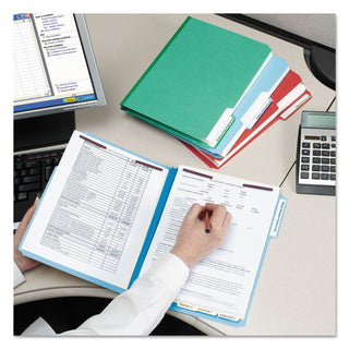 Smead™ Colored Pressboard Folders with Two SafeSHIELD Coated Fasteners, 1/3-Cut Tabs, Letter Size, Blue, 25/Box (SMD14937)
