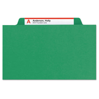 Smead™ Expanding Recycled Heavy Pressboard Folders, 1/3-Cut Tabs, 1" Expansion, Letter Size, Green, 25/Box (SMD21546)