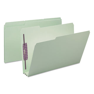 Smead™ Recycled Pressboard Folders with Two SafeSHIELD Coated Fasteners, 1/3-Cut Tabs, 3" Expansion, Legal Size, Gray-Green, 25/Box (SMD19944)