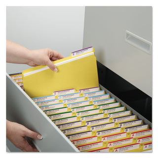 Smead™ Expanding Recycled Heavy Pressboard Folders, 1/3-Cut Tabs, 1" Expansion, Letter Size, Yellow, 25/Box (SMD21562)