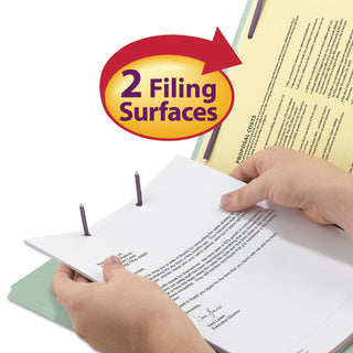 Smead™ Recycled Pressboard Folders with Two SafeSHIELD Coated Fasteners, 1/3-Cut Tabs, 3" Expansion, Legal Size, Gray-Green, 25/Box (SMD19944)