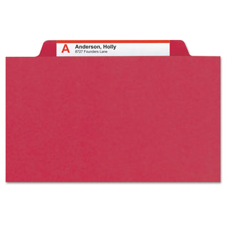 Smead™ Expanding Recycled Heavy Pressboard Folders, 1/3-Cut Tabs, 1" Expansion, Letter Size, Bright Red, 25/Box (SMD21538)