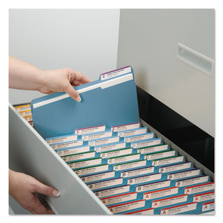 Smead™ Expanding Recycled Heavy Pressboard Folders, 1/3-Cut Tabs, 1" Expansion, Letter Size, Blue, 25/Box (SMD21530)