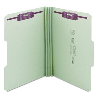 Smead™ Recycled Pressboard Folders with Two SafeSHIELD Coated Fasteners, 1/3-Cut Tabs, 3" Expansion, Legal Size, Gray-Green, 25/Box (SMD19944)