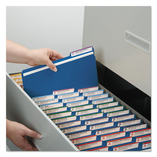 Smead™ Expanding Recycled Heavy Pressboard Folders, 1/3-Cut Tabs, 1" Expansion, Letter Size, Dark Blue, 25/Box (SMD21541)