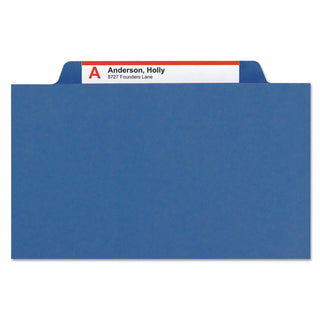 Smead™ Expanding Recycled Heavy Pressboard Folders, 1/3-Cut Tabs, 1" Expansion, Letter Size, Dark Blue, 25/Box (SMD21541)