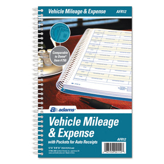 Adams® Vehicle Mileage and Expense Book, 5 1/4 x 8 1/2, 49 Forms, 63 Pages (ABFAFR12)