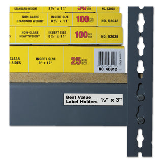 C-Line® Self-Adhesive Label Holders, Top Load, 1/2 x 3, Clear, 50/Pack (CLI87607)