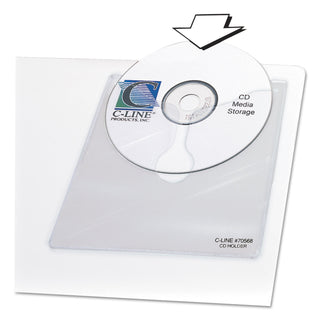 C-Line® Self-Adhesive CD Holder, 5 1/3 x 5 2/3, 10/PK (CLI70568)