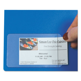 C-Line® Self-Adhesive Business Card Holders, Side Load, 2 x 3 1/2, Clear, 10/Pack (CLI70238)