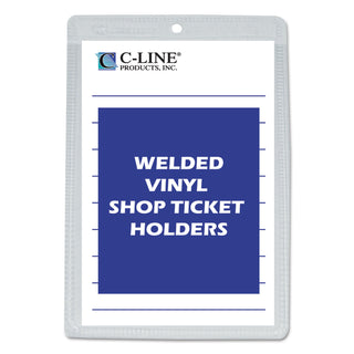 C-Line® Clear Vinyl Shop Ticket Holders, Both Sides Clear, 25 Sheets, 5 x 8, 50/Box (CLI80058)