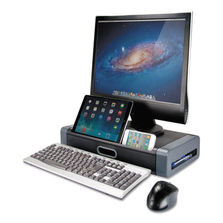 Kantek Monitor Riser, 19 x 11 x 4, Black/Gray (KTKMS760)