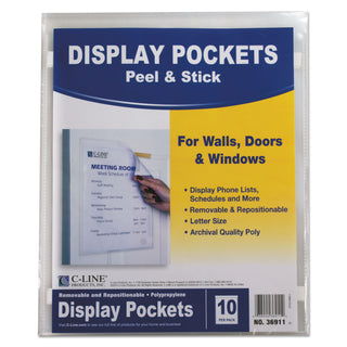 C-Line® Display Pockets, 8 1/2" x 11", Polypropylene, 10/Pack (CLI36911)