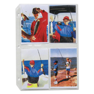 C-Line® Clear Photo Pages for 8, 3-1/2 x 5 Photos, 3-Hole Punched, 11-1/4 x 8-1/8 (CLI52584)