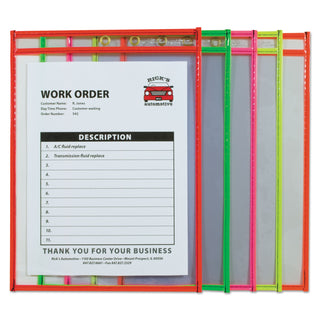 C-Line® Neon Stitched Shop Ticket Holders, 9 x 12, 25 per box, Assorted Colors (CLI43910)
