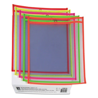C-Line® Neon Stitched Shop Ticket Holders, 9 x 12, 25 per box, Assorted Colors (CLI43910)