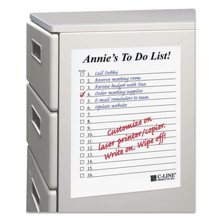 C-Line® Peel and Stick Dry Erase Sheets, 8 1/2 x 11, White, 25 Sheets/Box (CLI57911)