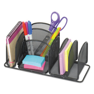 Safco® Deluxe Organizer, Six Compartments, Steel, 12 1/2 x 5 1/4 x 5 1/4 (SAF3251BL)