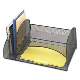 Safco® Desk Organizer, Two Vertical/Two Horizontal Sections, 17 x 10 3/4 x 7 3/4, Black (SAF3264BL)