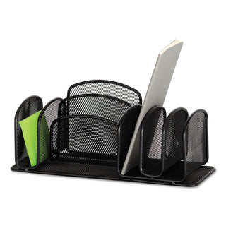 Safco® Deluxe Organizer, Six Compartments, Steel, 12 1/2 x 5 1/4 x 5 1/4 (SAF3251BL)