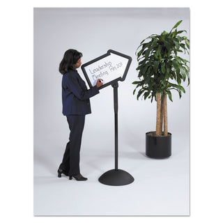 Safco® Double-Sided Arrow Sign, Dry Erase Magnetic Steel, 25 1/2 x 17 3/4, Black Frame (SAF4173BL)