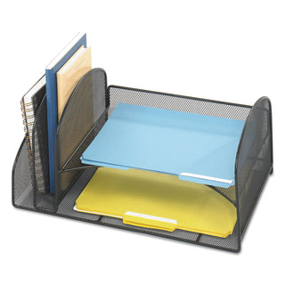 Safco® Desk Organizer, Two Vertical/Two Horizontal Sections, 17 x 10 3/4 x 7 3/4, Black (SAF3264BL)