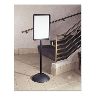 Safco® Double Sided Sign, Magnetic/Dry Erase Steel, 18 x 18, White, Black Frame (SAF4117BL)