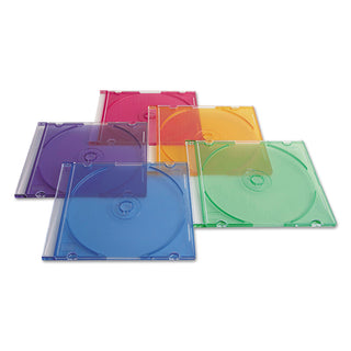 Verbatim® CD/DVD Slim Case, Assorted Colors, 50/Pack (659738)