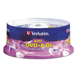 Verbatim® Dual-Layer DVD+R Discs, 8.5GB, 8x, Spindle, 30/PK, Silver (T21571)
