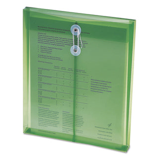 Smead™ Poly String & Button Interoffice Envelopes, String & Button Closure, 9.75 x 11.63, Transparent Green, 5/Pack (SMD89543)
