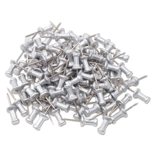 GEM® Aluminum Head Push Pins, Aluminum, Silver, 1/2", 100/Box (GEMCPAL4)