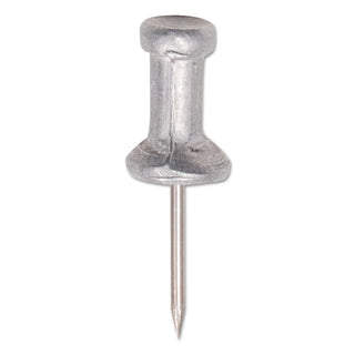GEM® Aluminum Head Push Pins, Aluminum, Silver, 1/2", 100/Box (GEMCPAL4)