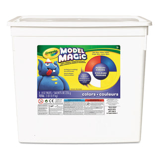 Crayola® Model Magic Modeling Compound, 8 oz each Blue/Red/White/Yellow, 2lbs. (CYO574415)