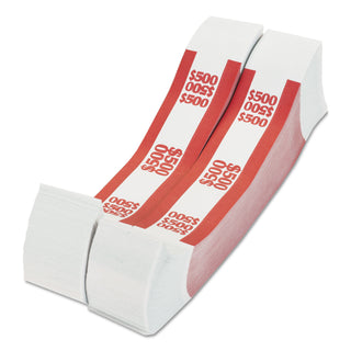 Pap-R Products Currency Straps, Red, $500 in $5 Bills, 1000 Bands/Pack (CTX400500) (CTX400500)