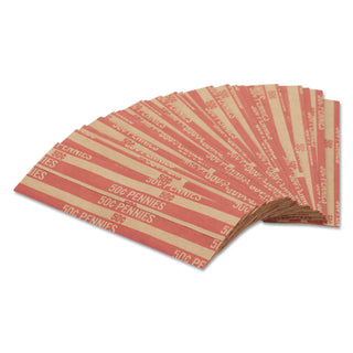Pap-R Products Flat Coin Wrappers, Pennies, $.50, 1000 Wrappers/Box (CTX30001)