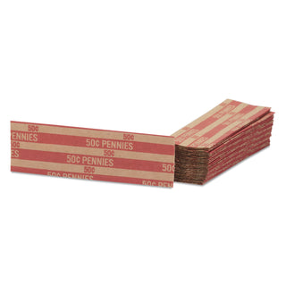 Pap-R Products Flat Coin Wrappers, Pennies, $.50, 1000 Wrappers/Box (CTX30001)