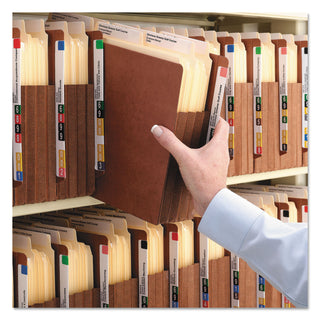 Smead™ Redrope Drop-Front End Tab File Pockets w/ Fully Lined Colored Gussets, 5.25" Exp, Letter Size, Redrope/Dark Brown, 10/Box (SMD73691)