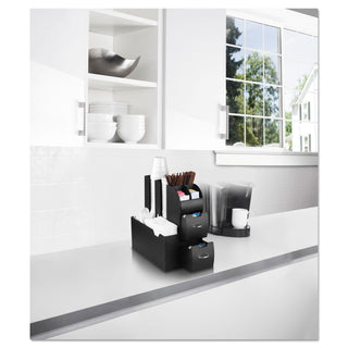Mind Reader Coffee Condiment Caddy Organizer, 5 2/5 x 11 x 12 3/5, Black (EMSCAD01BLK)