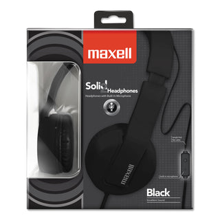 Maxell® Solids Headphones, Black (MAX290103)