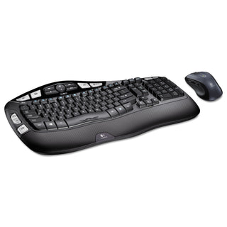 Logitech® MK550 Wireless Wave Keyboard + Mouse Combo, 2.4 GHz Frequency/30 ft Wireless Range, Black (LOG920002555)