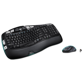 Logitech® MK550 Wireless Wave Keyboard + Mouse Combo, 2.4 GHz Frequency/30 ft Wireless Range, Black (LOG920002555)